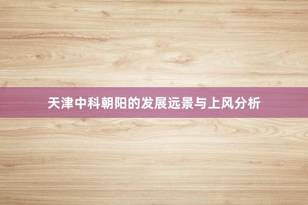 天津中科朝阳的发展远景与上风分析